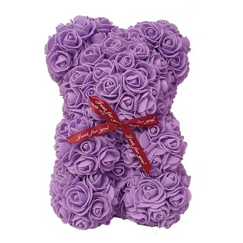 Beauty And The Beast Small Teddy Bear Purple Roses